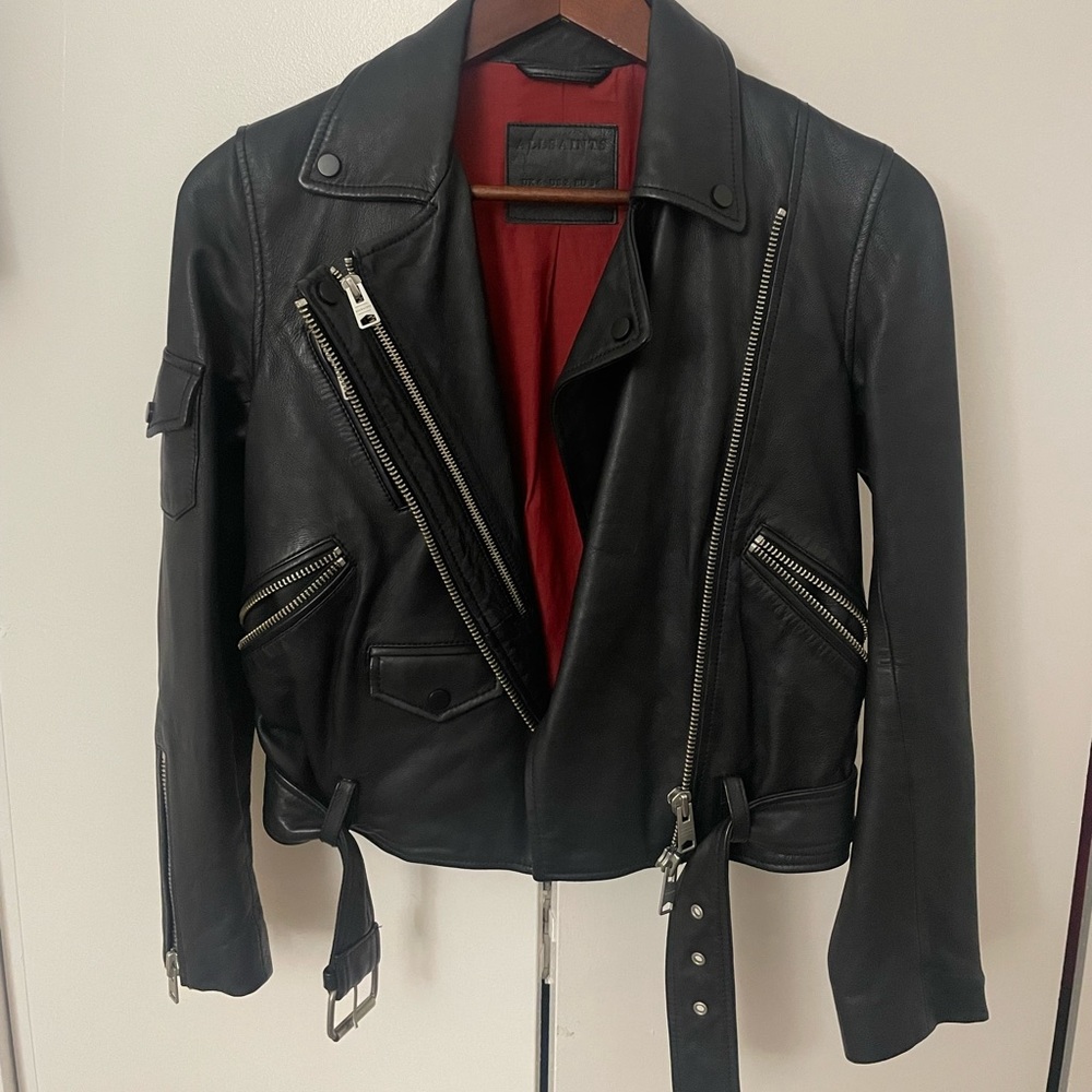 All Saints Moto Leather Jacket Harland Biker Jacket